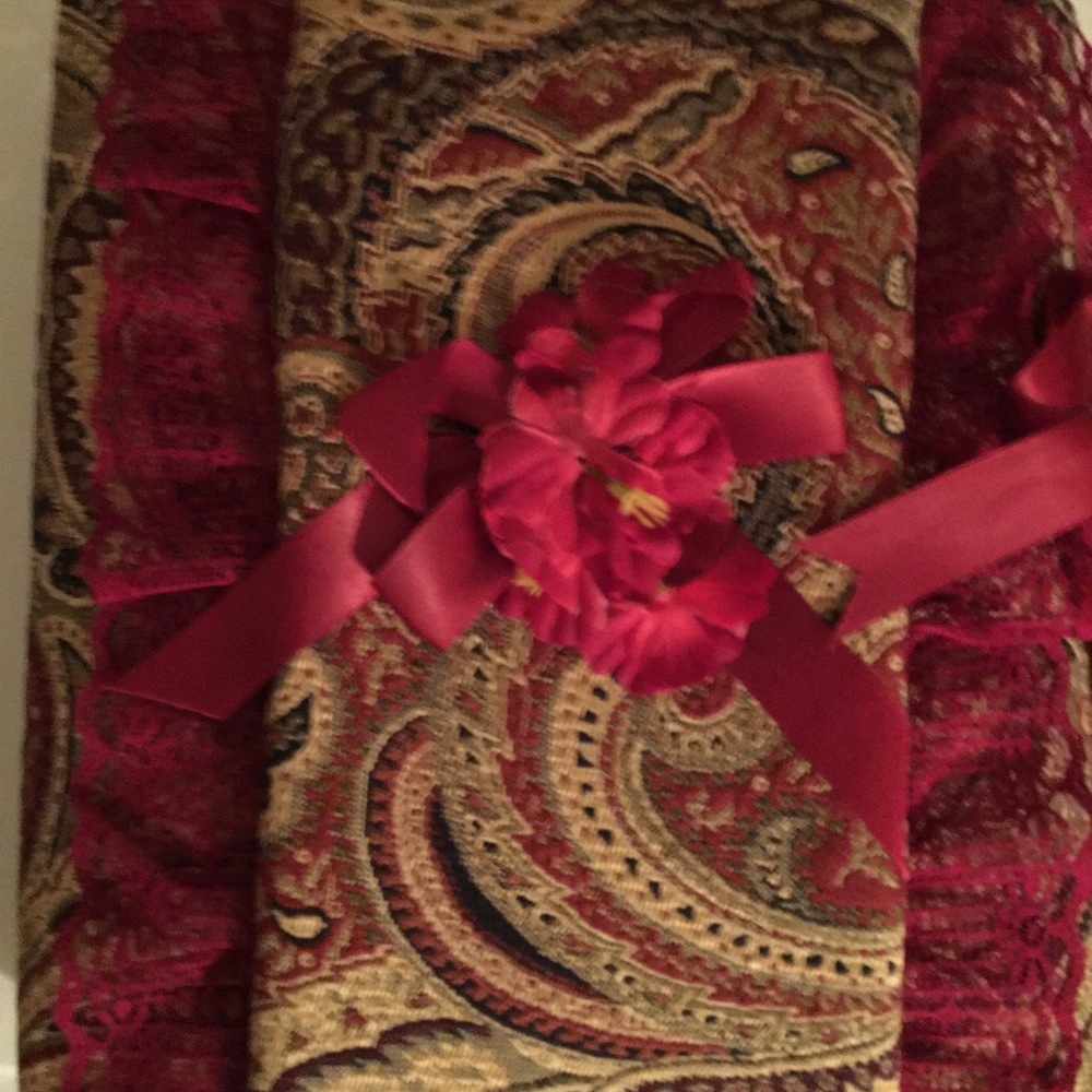 Burgundy Blossom Fabric Covered Photo Album